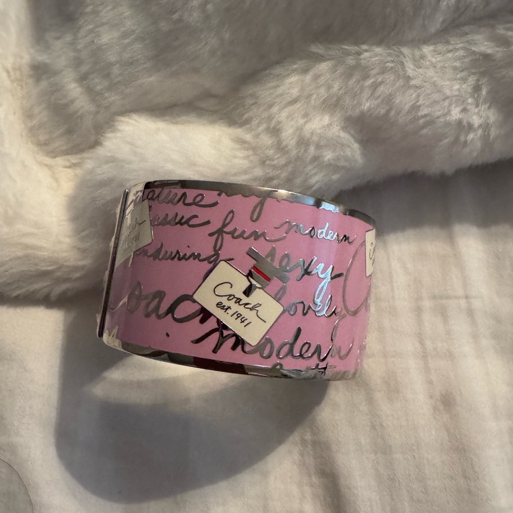 Coach Pink Script Bangle Bracelet